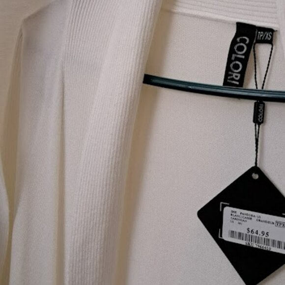 White asynmetrical cardigan Colori Small - Picture 8 of 12